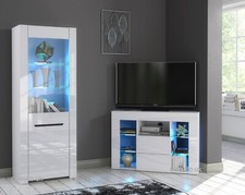  White Corner TV Stand Display