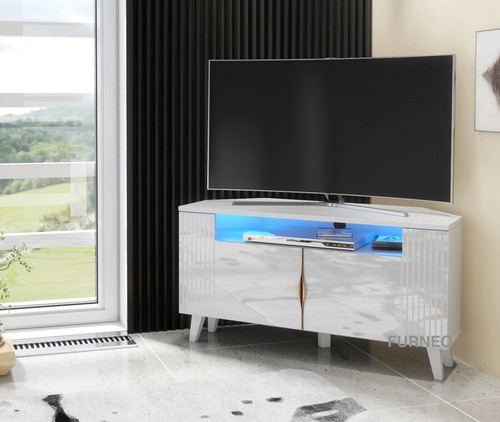 Corner stand white high - tv,
