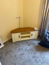 Corner TV Stand Unit - cream