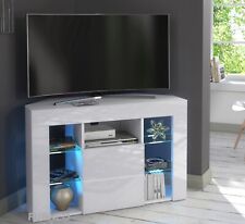 Corner TV Stand White High