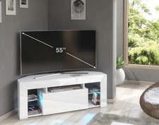 White Corner TV Stand 125cm